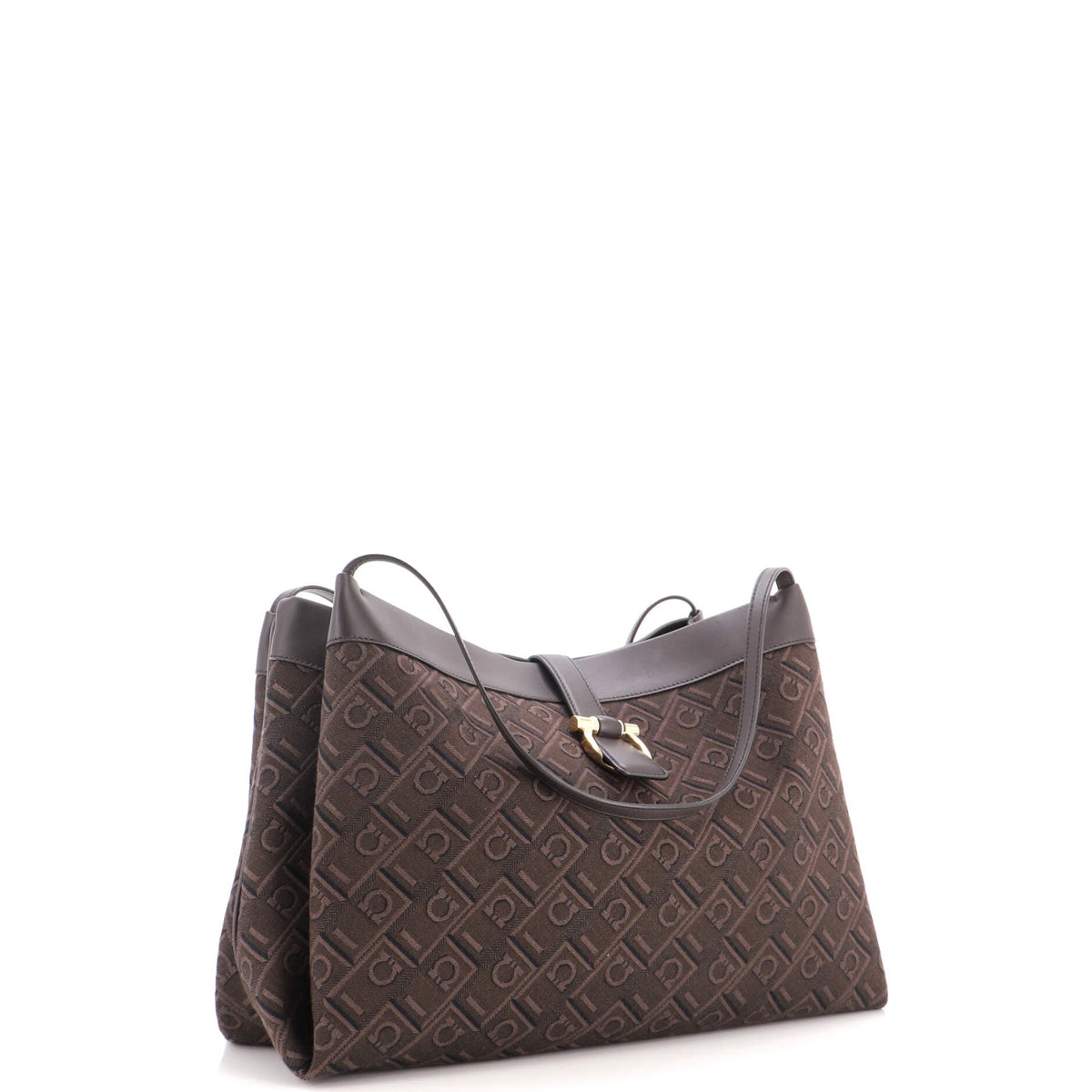 Gancini Shoulder Tote Bag Gancini Jacquard Medium