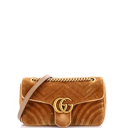 GG Marmont Flap Bag Matelasse Velvet Small