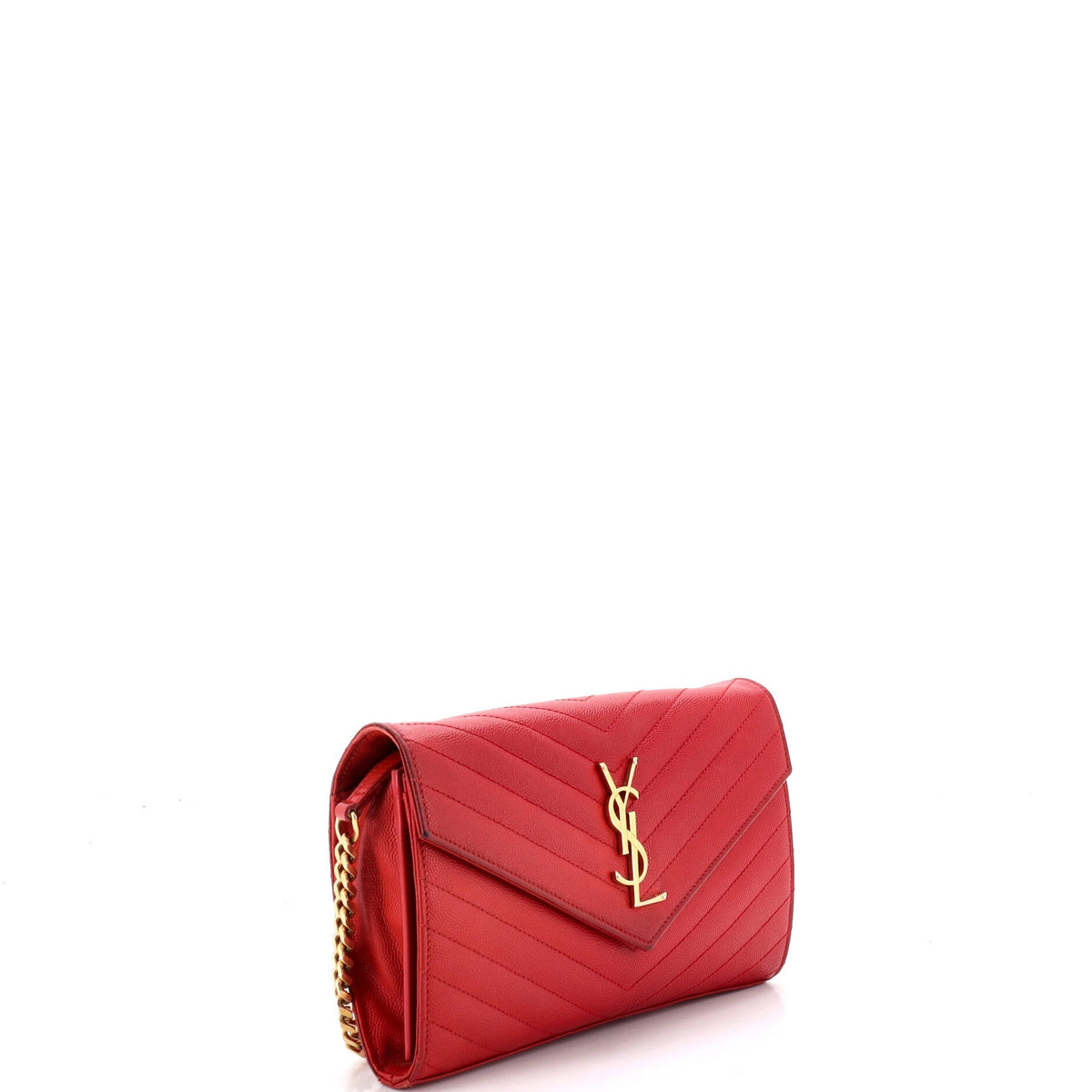 Classic Monogram Wallet on Chain Matelasse Chevron Leather Medium