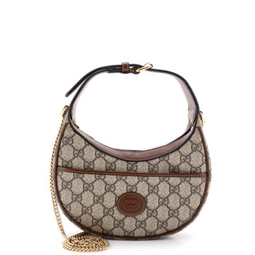 Interlocking G Patch Half Moon Hobo GG Coated Canvas Mini