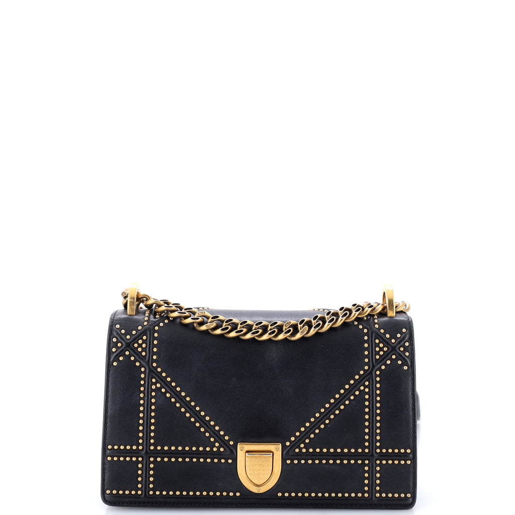 Diorama Flap Bag Studded Leather Small