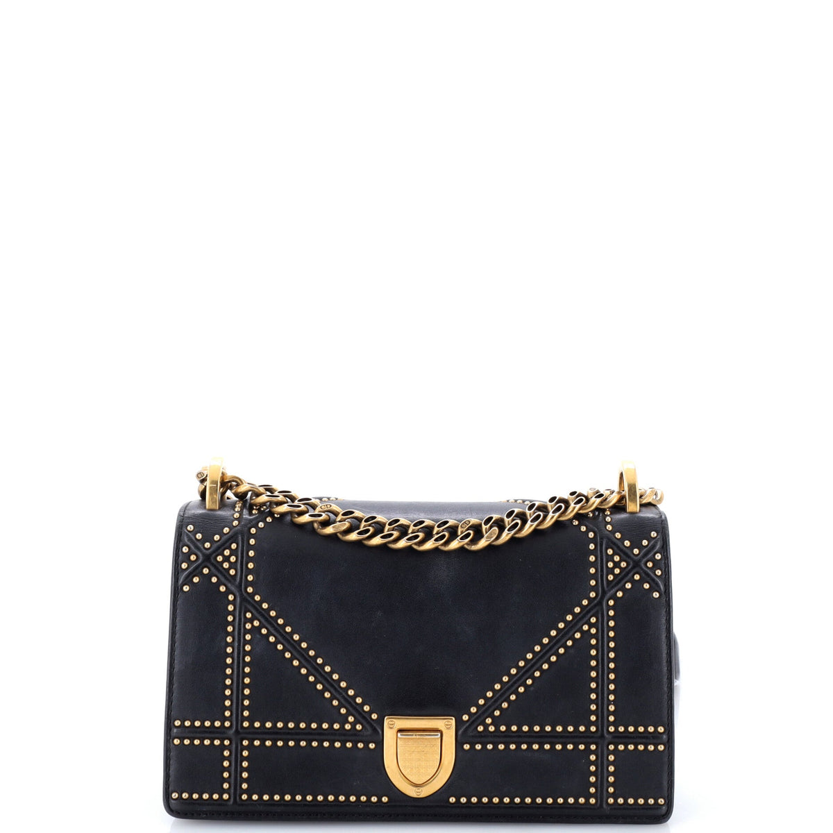 Diorama Flap Bag Studded Leather Small