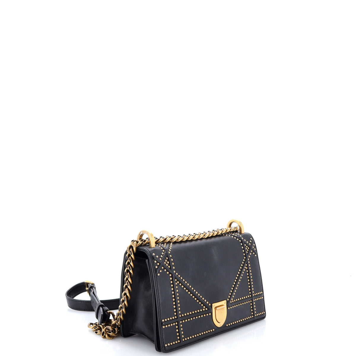 Diorama Flap Bag Studded Leather Small