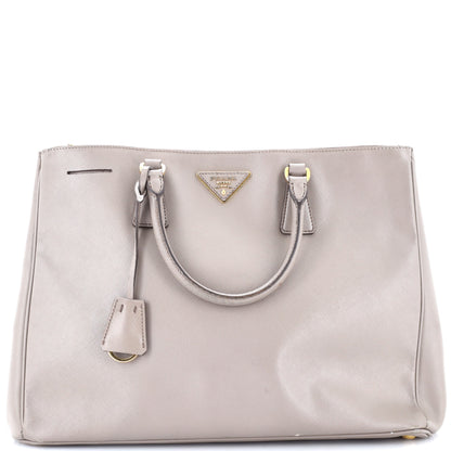 Double Zip Lux Tote Saffiano Leather Large