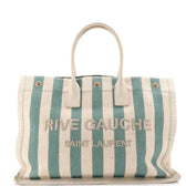 Rive Gauche Shopper Tote Striped Canvas Large