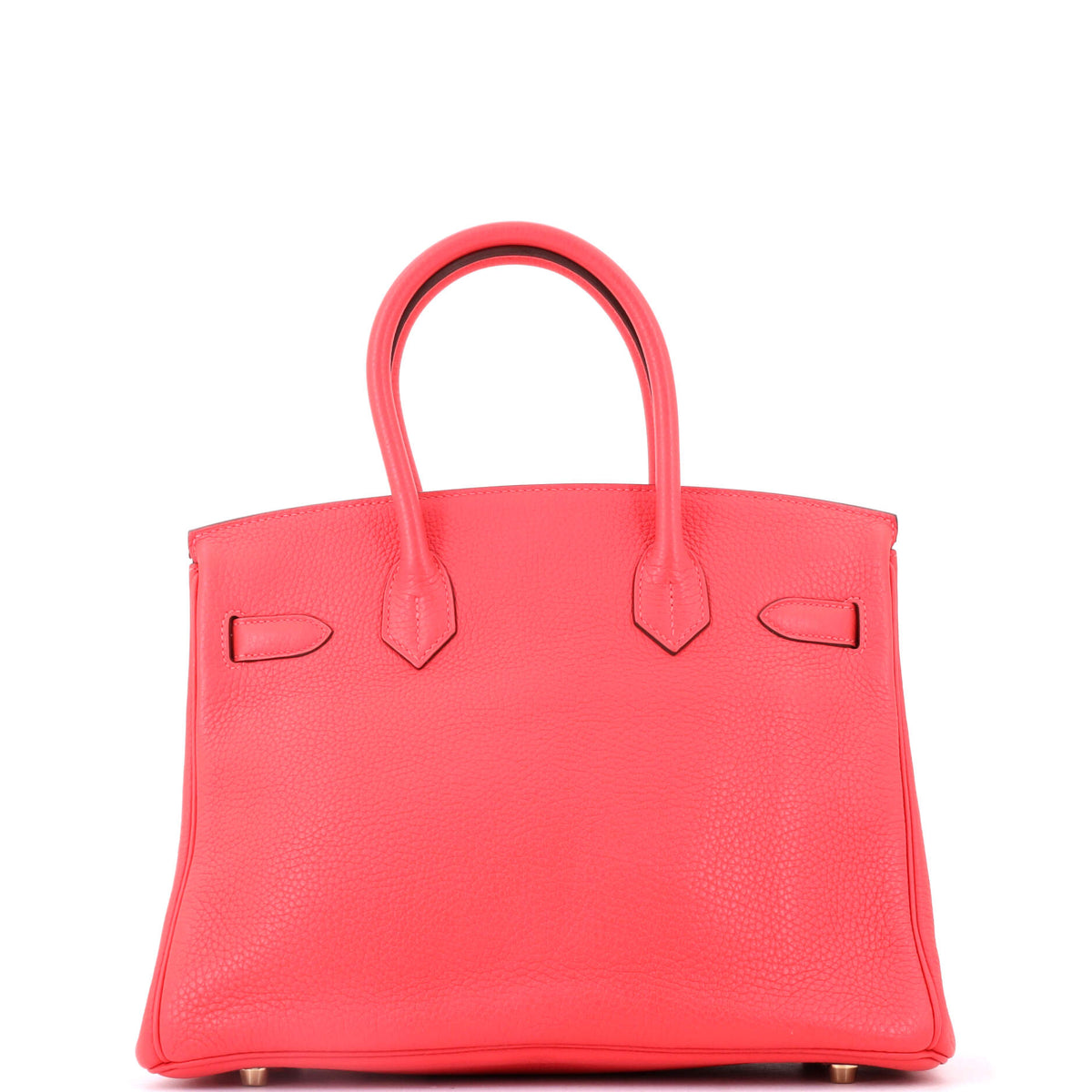 Birkin Handbag Bougainvillier Clemence with Gold Hardware 30