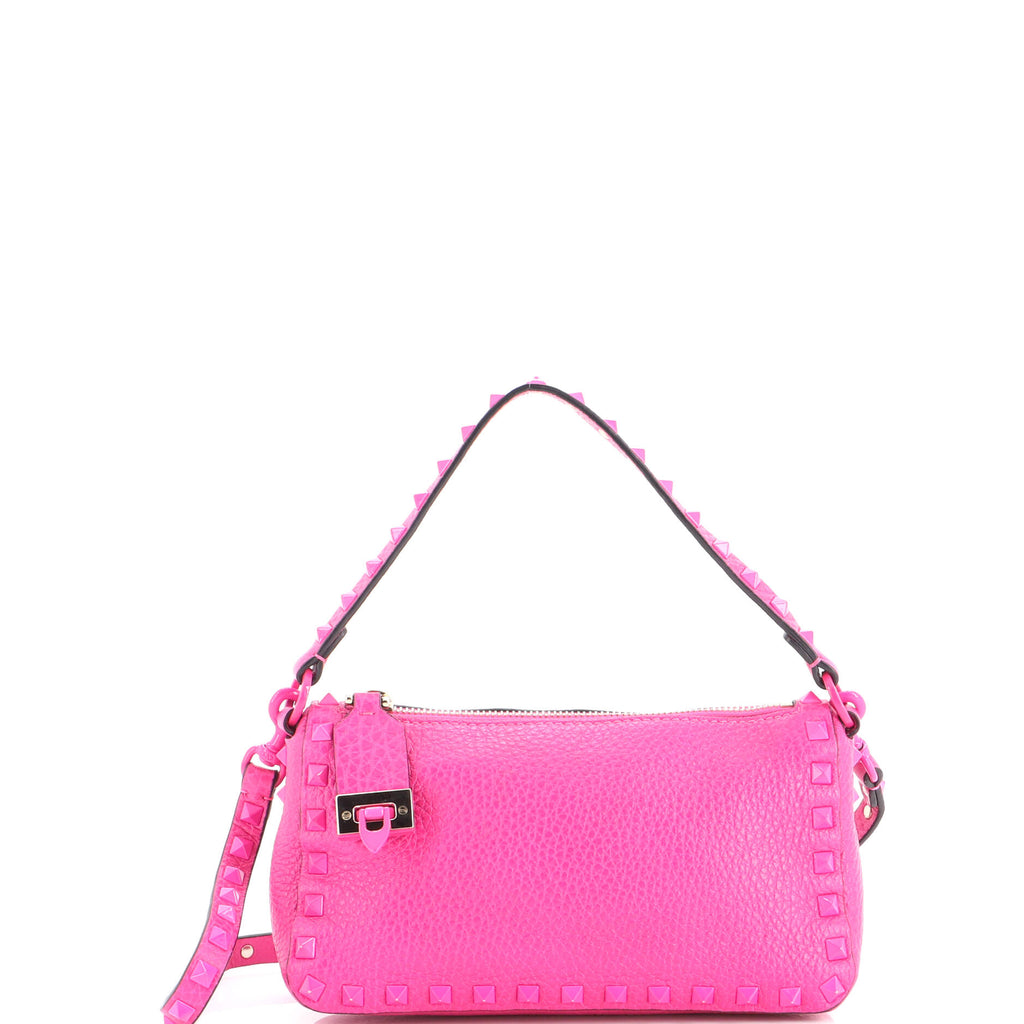 Rockstud Zip Pochette Shoulder Bag Leather Small
