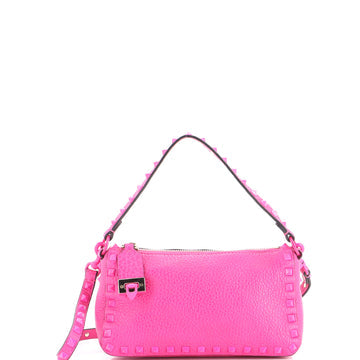 Rockstud Zip Pochette Shoulder Bag Leather Small