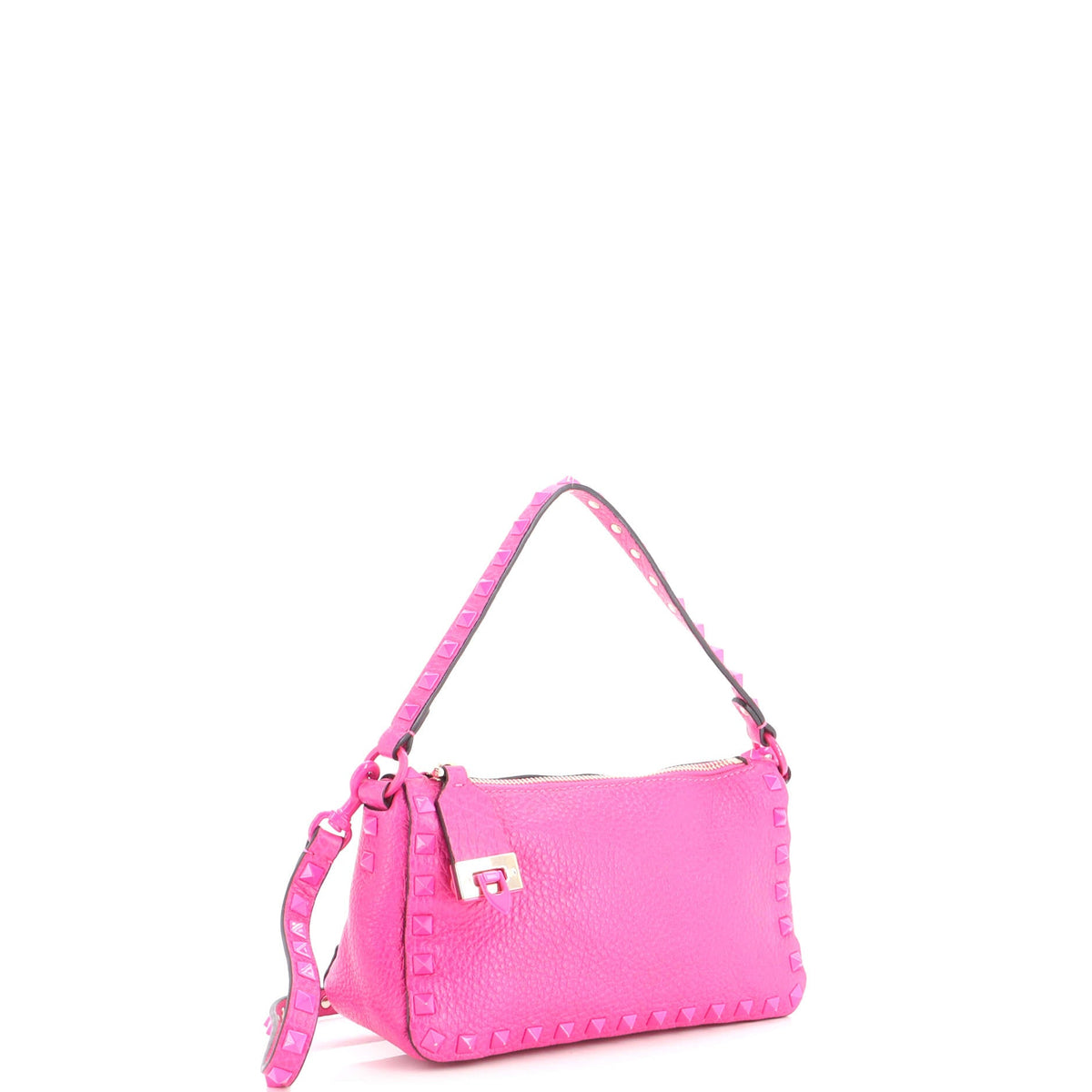 Rockstud Zip Pochette Shoulder Bag Leather Small