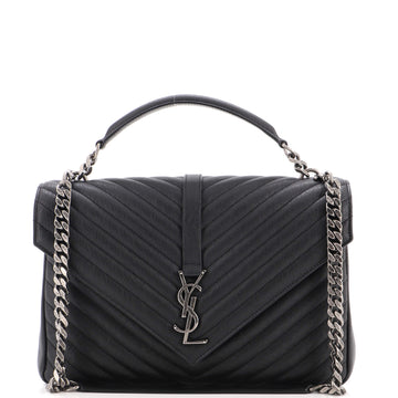 Classic Monogram College Bag Matelasse Chevron Leather Large