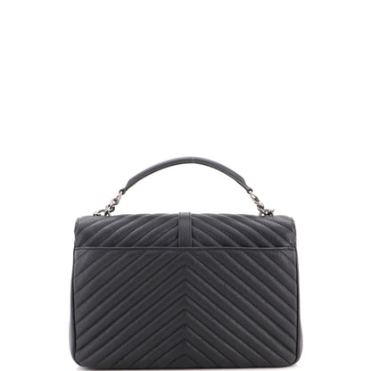 Classic Monogram College Bag Matelasse Chevron Leather Large