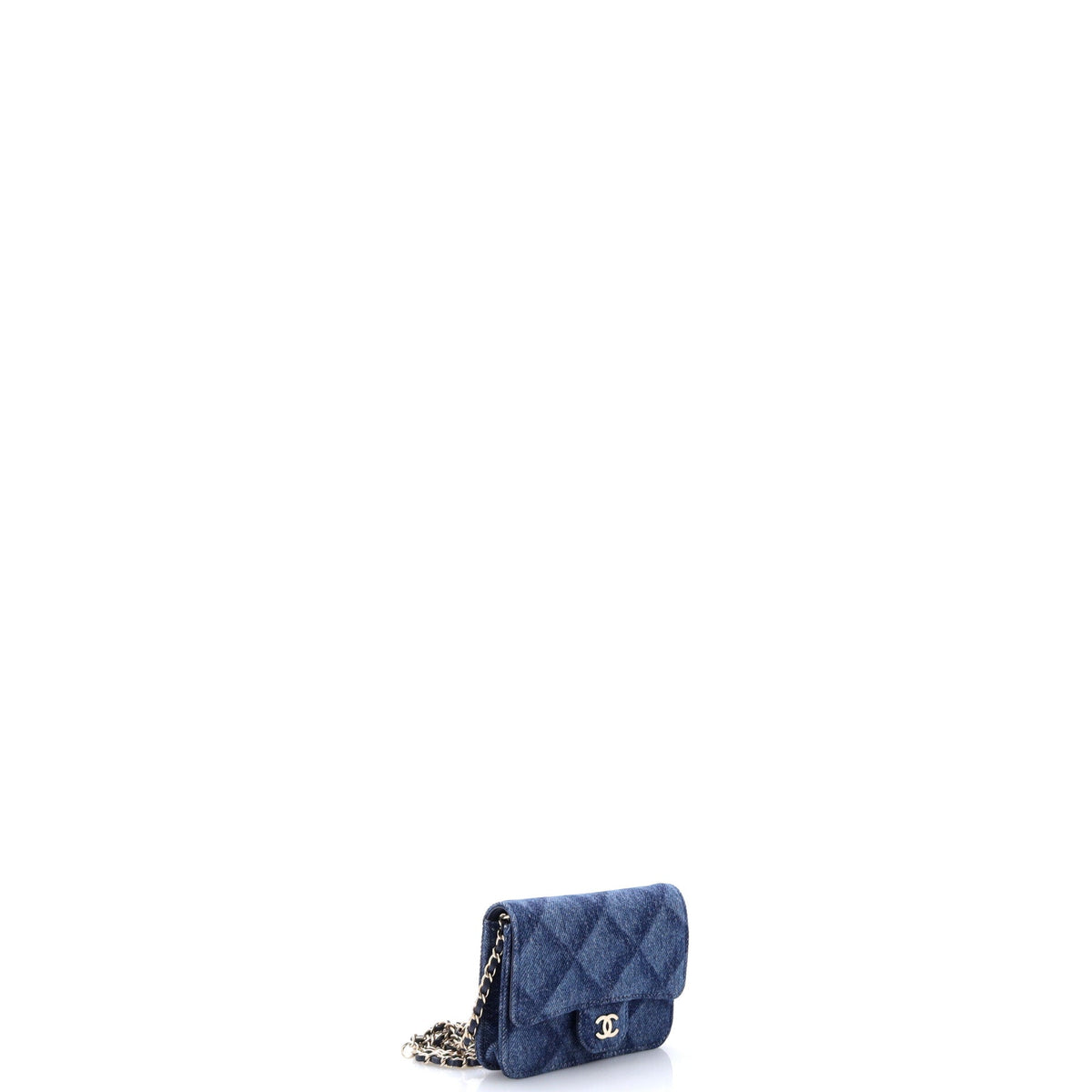 Classic Flap Belt Bag 3D Quilt Printed Denim Mini