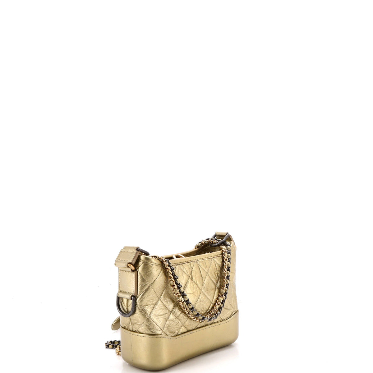 Gabrielle Hobo Quilted Metallic Aged Calfskin Small