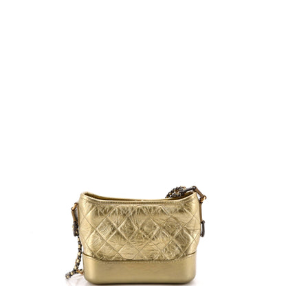 Gabrielle Hobo Quilted Metallic Aged Calfskin Small