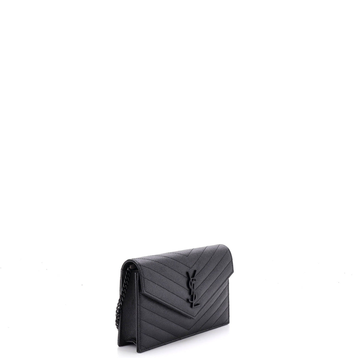 Classic Monogram Wallet on Chain Matelasse Chevron Leather Small