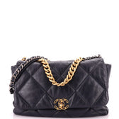 19 Flap Bag Quilted Leather Maxi