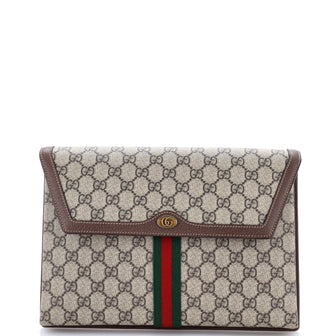 Ophidia Flap Clutch GG Coated Canvas Large