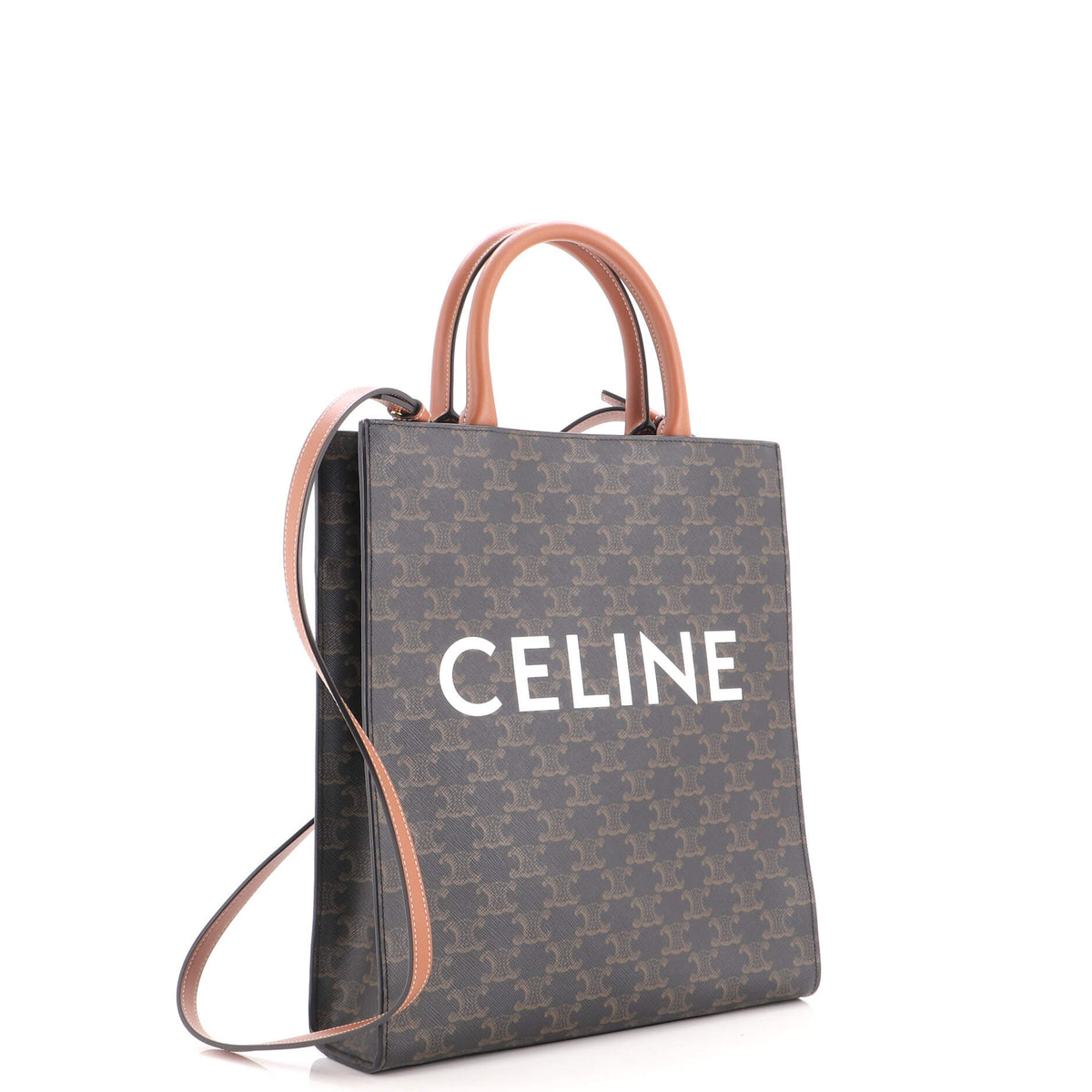 Vertical Cabas Tote Triomphe Coated Canvas Small