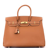 Birkin Handbag Gold Epsom with Gold Hardware 35