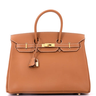 Birkin Handbag Gold Epsom with Gold Hardware 35