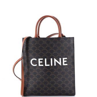 Vertical Cabas Tote Triomphe Coated Canvas Small