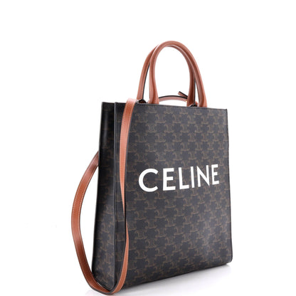 Vertical Cabas Tote Triomphe Coated Canvas Small