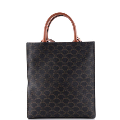 Vertical Cabas Tote Triomphe Coated Canvas Small