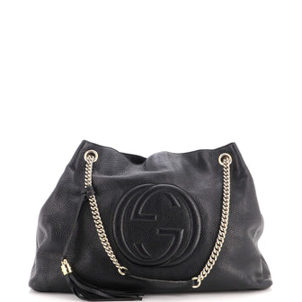Soho Chain Strap Shoulder Bag Leather Large