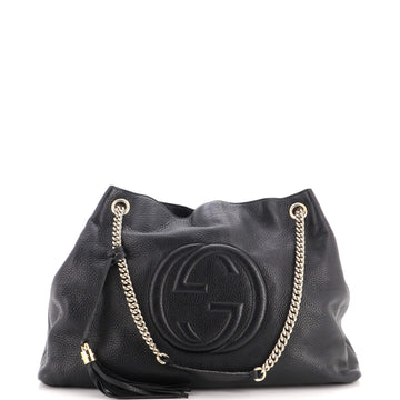 Soho Chain Strap Shoulder Bag Leather Large