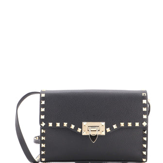 Rockstud Flip Lock Flap Bag Leather Medium