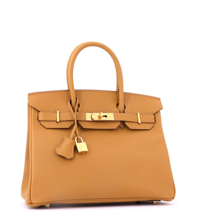 Birkin Handbag Sesame Epsom with Gold Hardware 30