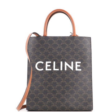 Vertical Cabas Tote Triomphe Coated Canvas Small