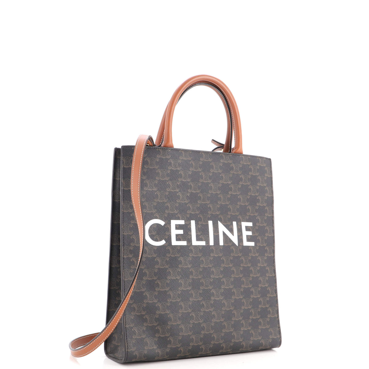 Vertical Cabas Tote Triomphe Coated Canvas Small