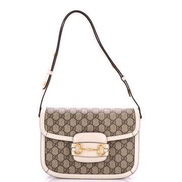 Horsebit 1955 Shoulder Bag GG Coated Canvas with Leather Small