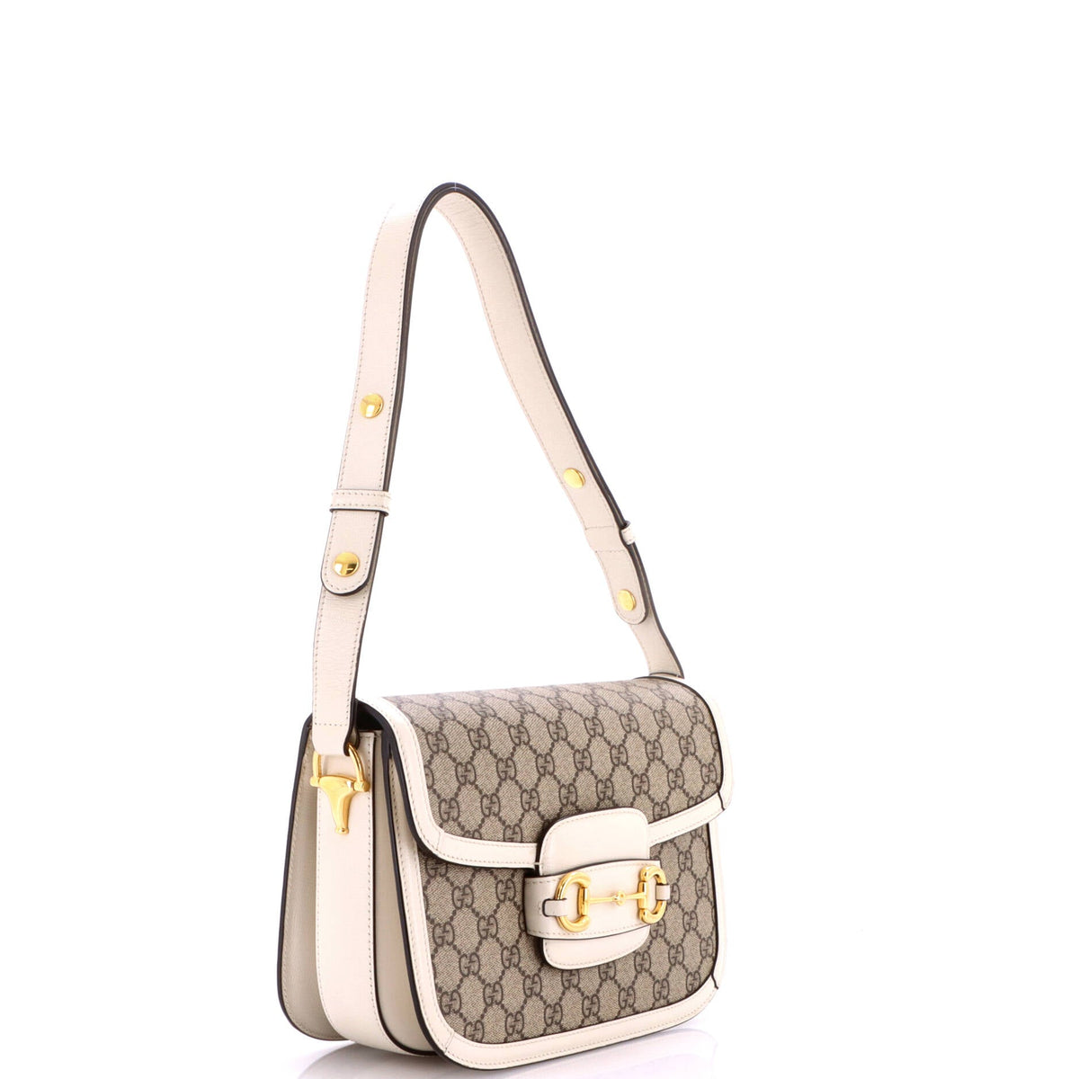 Horsebit 1955 Shoulder Bag GG Coated Canvas with Leather Small