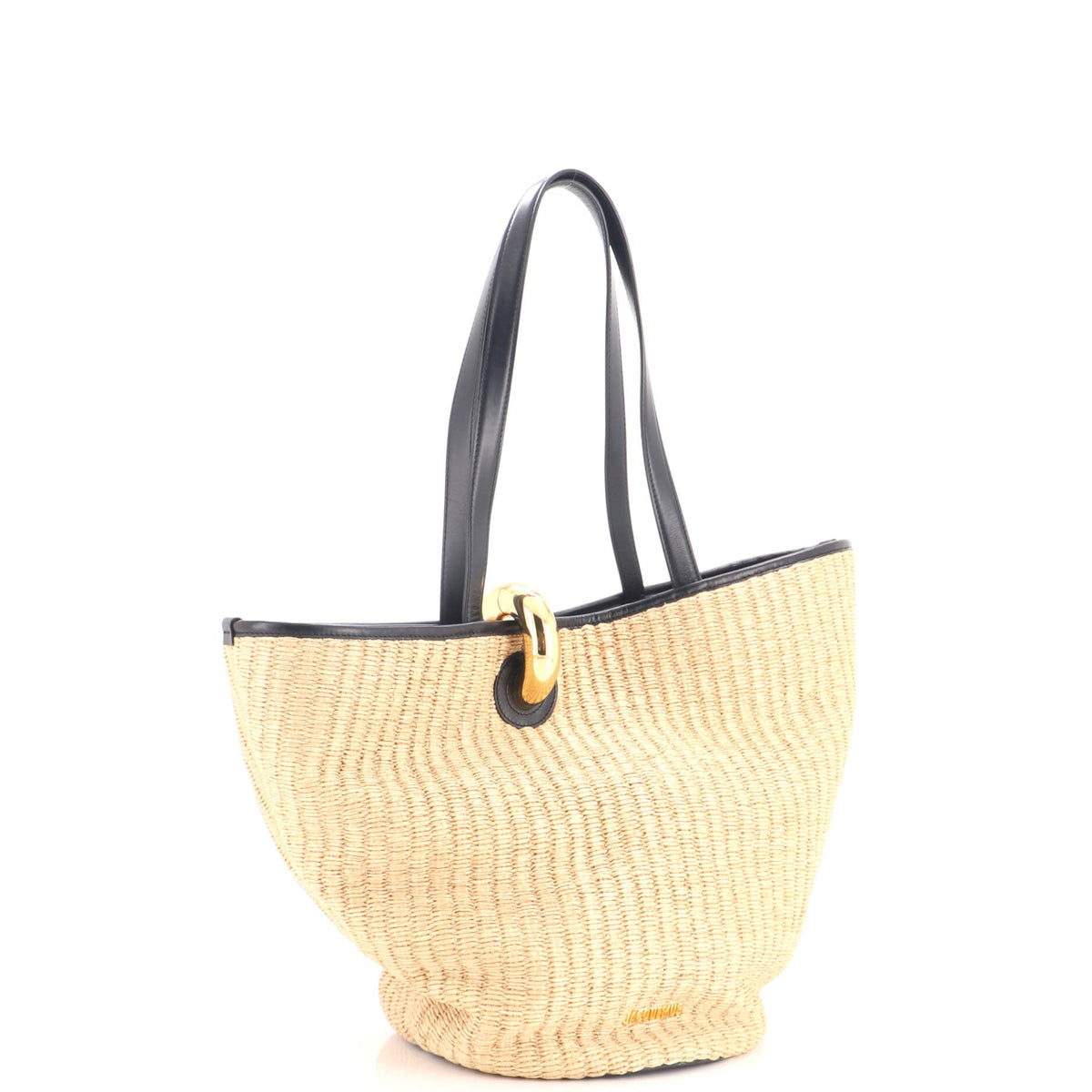 Le Bambola Tote Bag Raffia with Leather