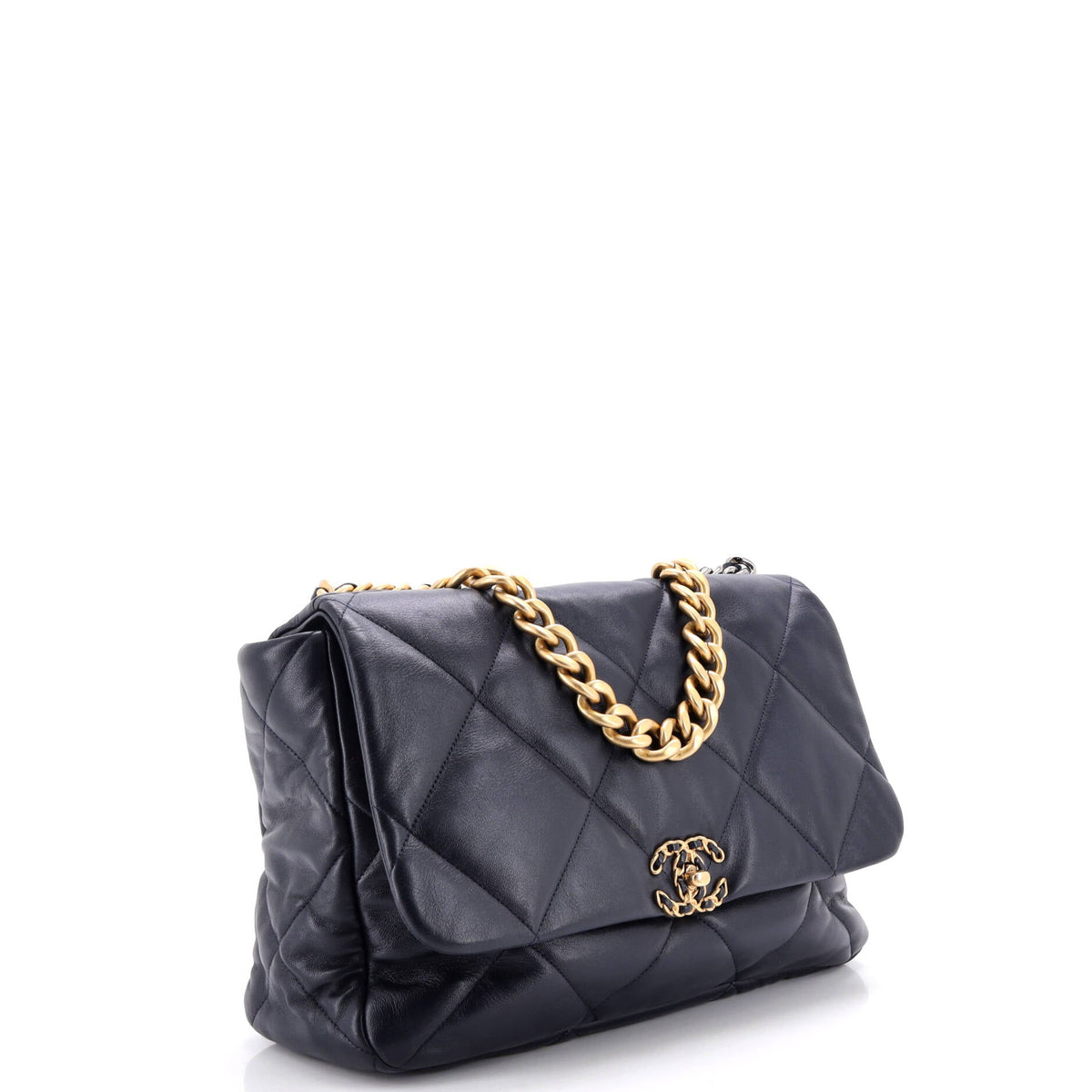19 Flap Bag Quilted Leather Maxi