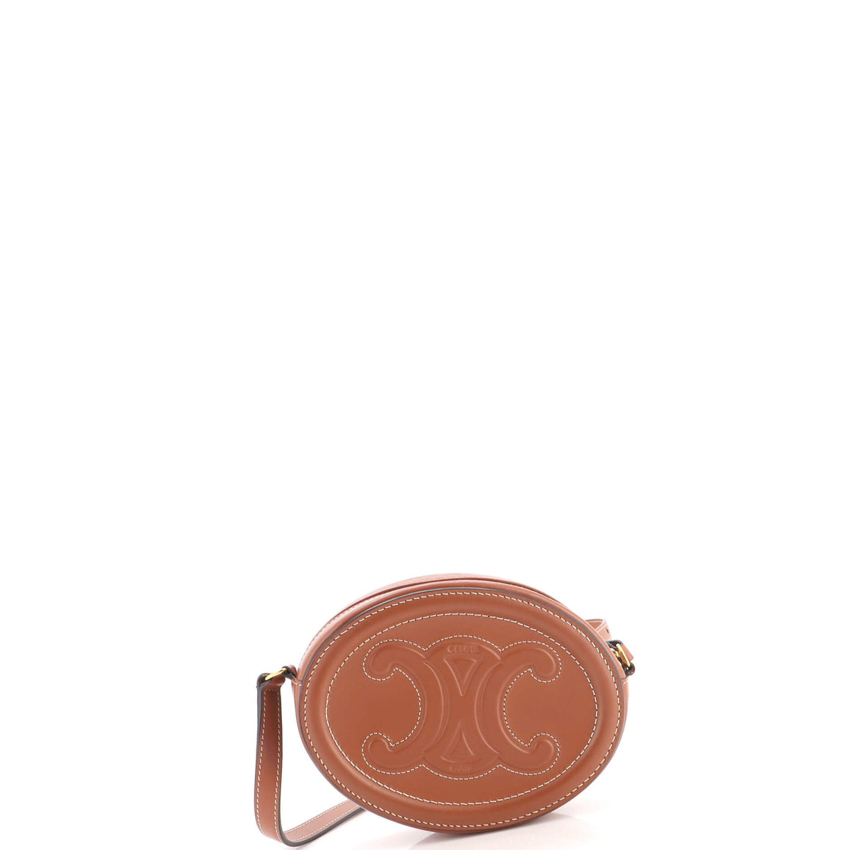 Triomphe Oval Crossbody Bag Leather Mini