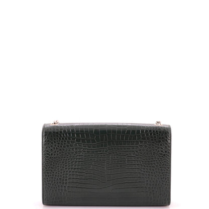 Classic Monogram Tassel Crossbody Bag Crocodile Embossed Leather Medium