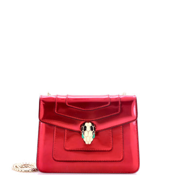 Serpenti Forever Square Shoulder Bag Metallic Leather Small