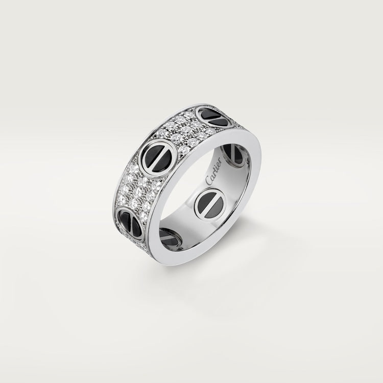 18K White Gold Diamonds Cartier Love Ring