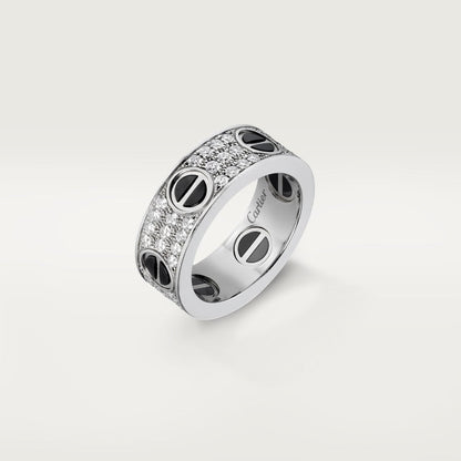 18K White Gold Diamonds Cartier Love Ring