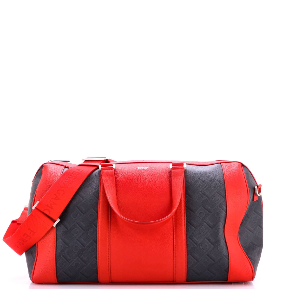 Convertible Duffle Bag Printed Coated Canvas and Leather Large
