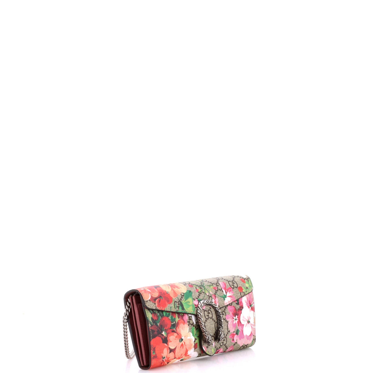 Dionysus Chain Wallet Blooms Print GG Coated Canvas Long