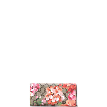 Dionysus Chain Wallet Blooms Print GG Coated Canvas Long