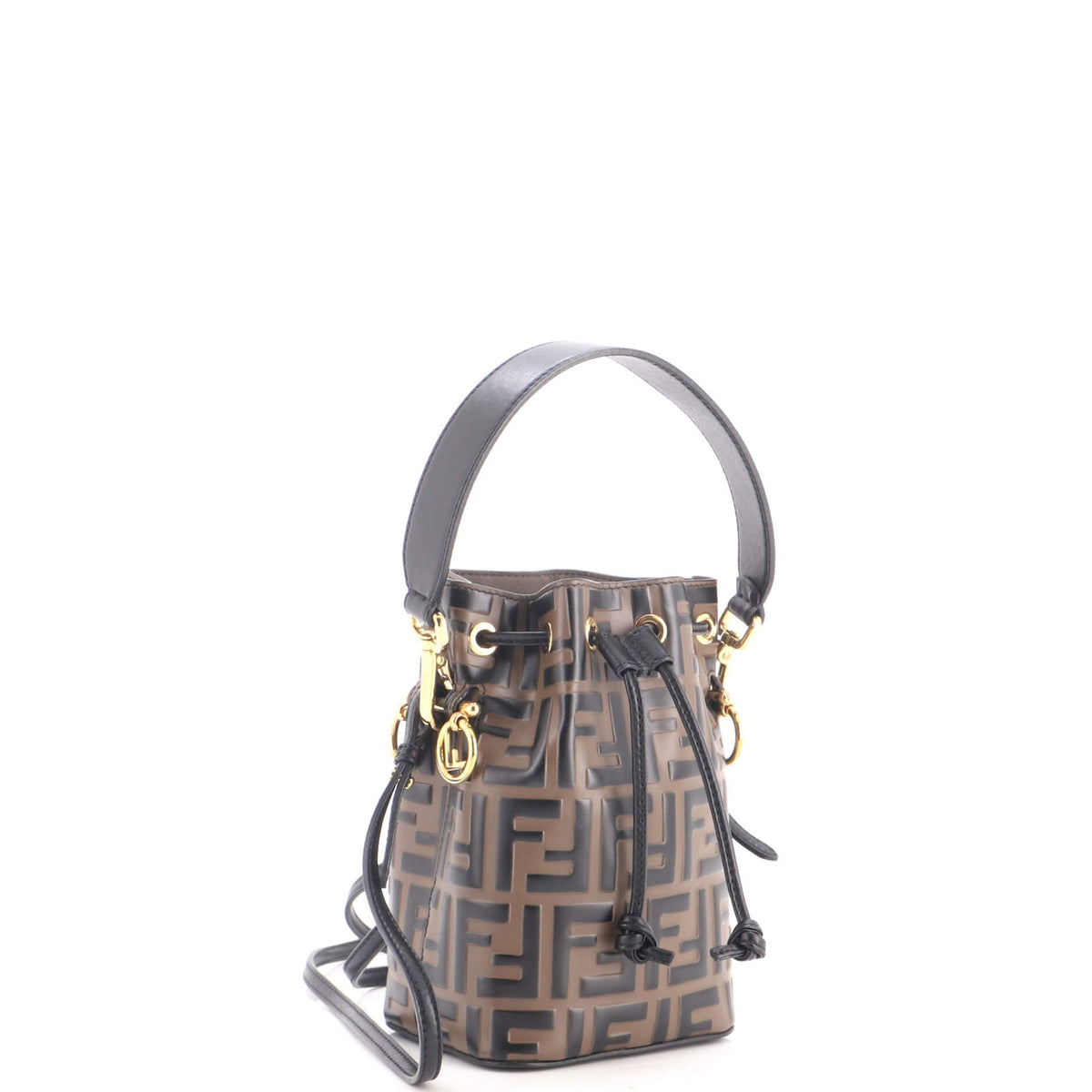 Mon Tresor Bucket Bag Zucca Embossed Leather Mini