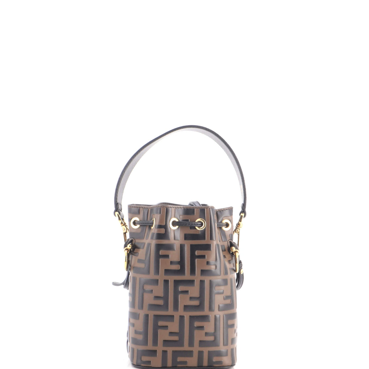 Mon Tresor Bucket Bag Zucca Embossed Leather Mini