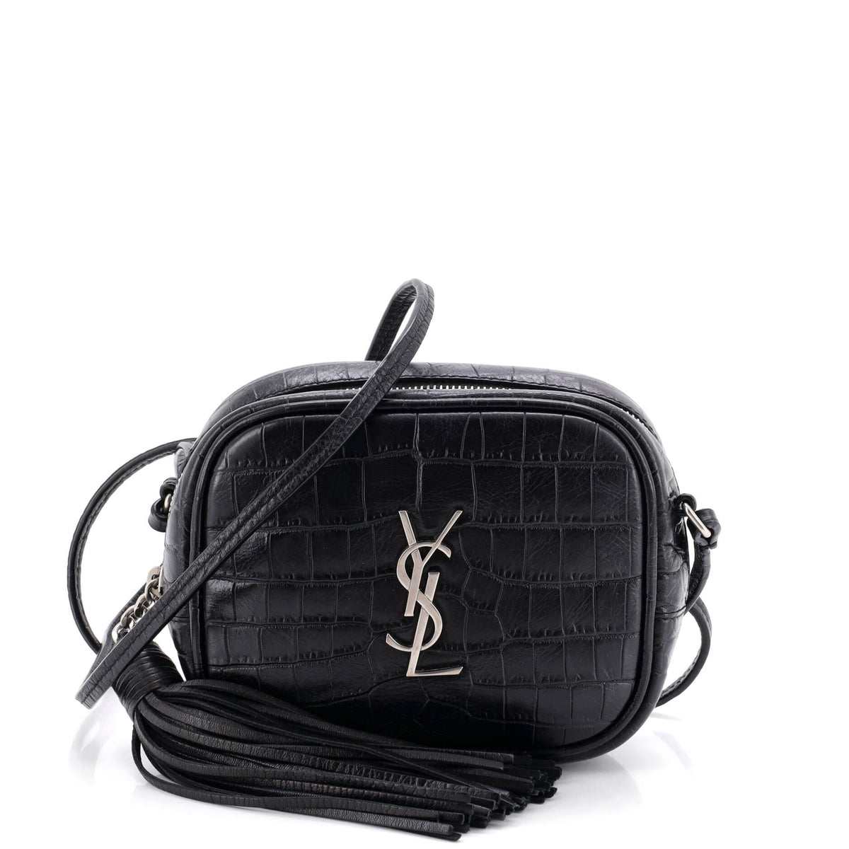Classic Monogram Blogger Crossbody Bag Crocodile Embossed Leather Small