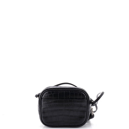 Classic Monogram Blogger Crossbody Bag Crocodile Embossed Leather Small