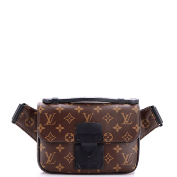 S Lock Sling Bag Macassar Monogram Canvas